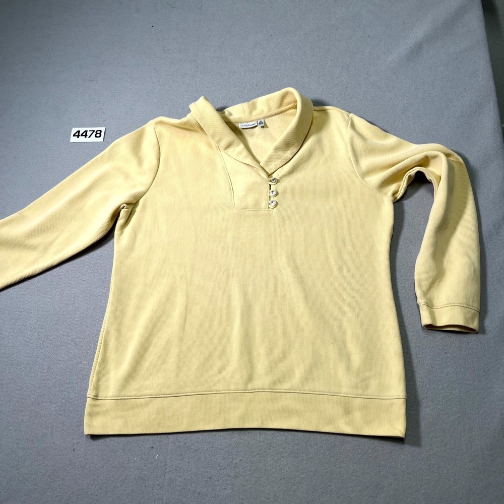 Croft & Barrow‎ Sweater Women XL Beige Tight Knit Ribbed Shawl Neck Winter Wear